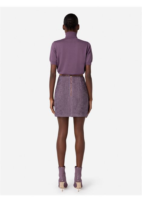 Minigonna in tweed con catena Elisabetta Franchi ELISABETTA FRANCHI | Gonne | GO04937E2BI3